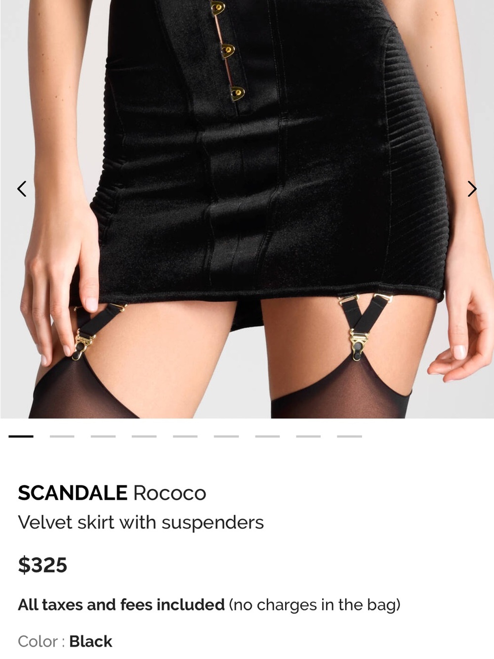 Black Velvet Suspender Mini Skirt